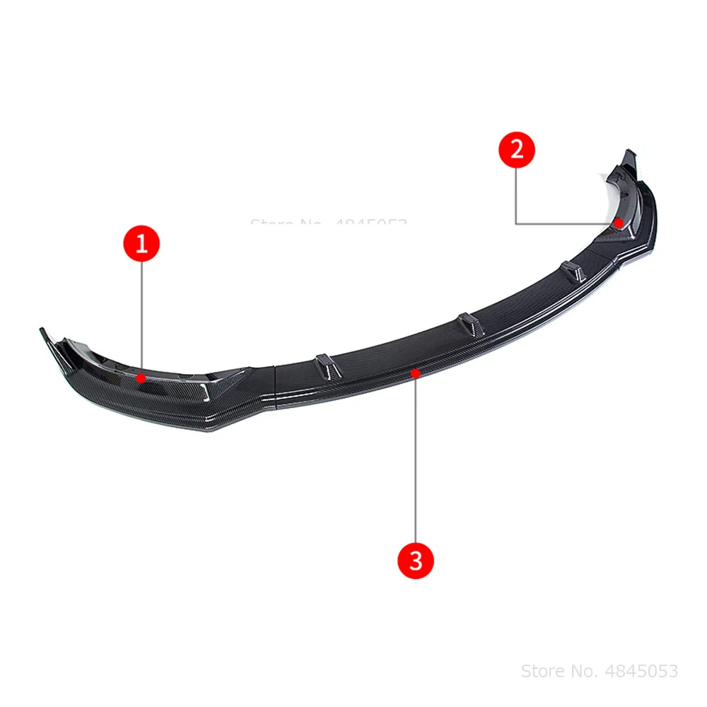 3 шт., углеродное волокно, стильный передний бампер, спойлер, передний бампер, диффузор для губ, накладка, крыло, подходит для Tesla model3