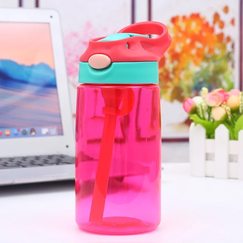 Новая мода 480 мл креативные Мультяшные детские чашки для кормления с соломинкой герметичные бутылки для воды для улицы Портативные Детские чашки - Цвет: Красный