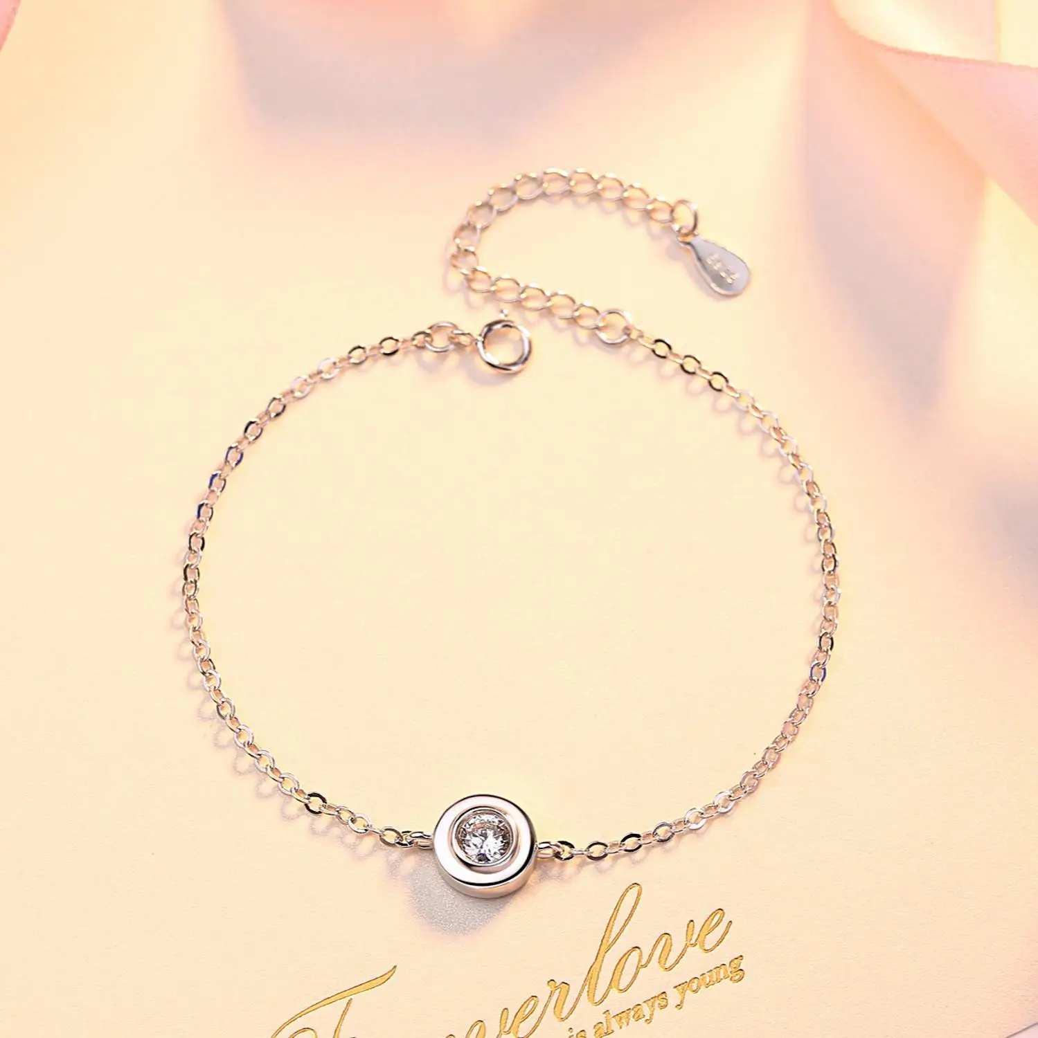 925 Серебряный Круглый блестящий браслет простые подвески круглые аксессуары для браслетов дизайн для изысканных женщин ювелирный подарок