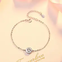 925 Серебряный Круглый блестящий браслет простые подвески круглые аксессуары для браслетов дизайн для изысканных женщин ювелирный подарок