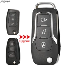 Jingyuqin-carcasa de llave de coche modificada a distancia, 3 botones, para Ford Mondeo, Focus, Fiesta C, Max, S, Max, Galaxy, sin llave, Fob