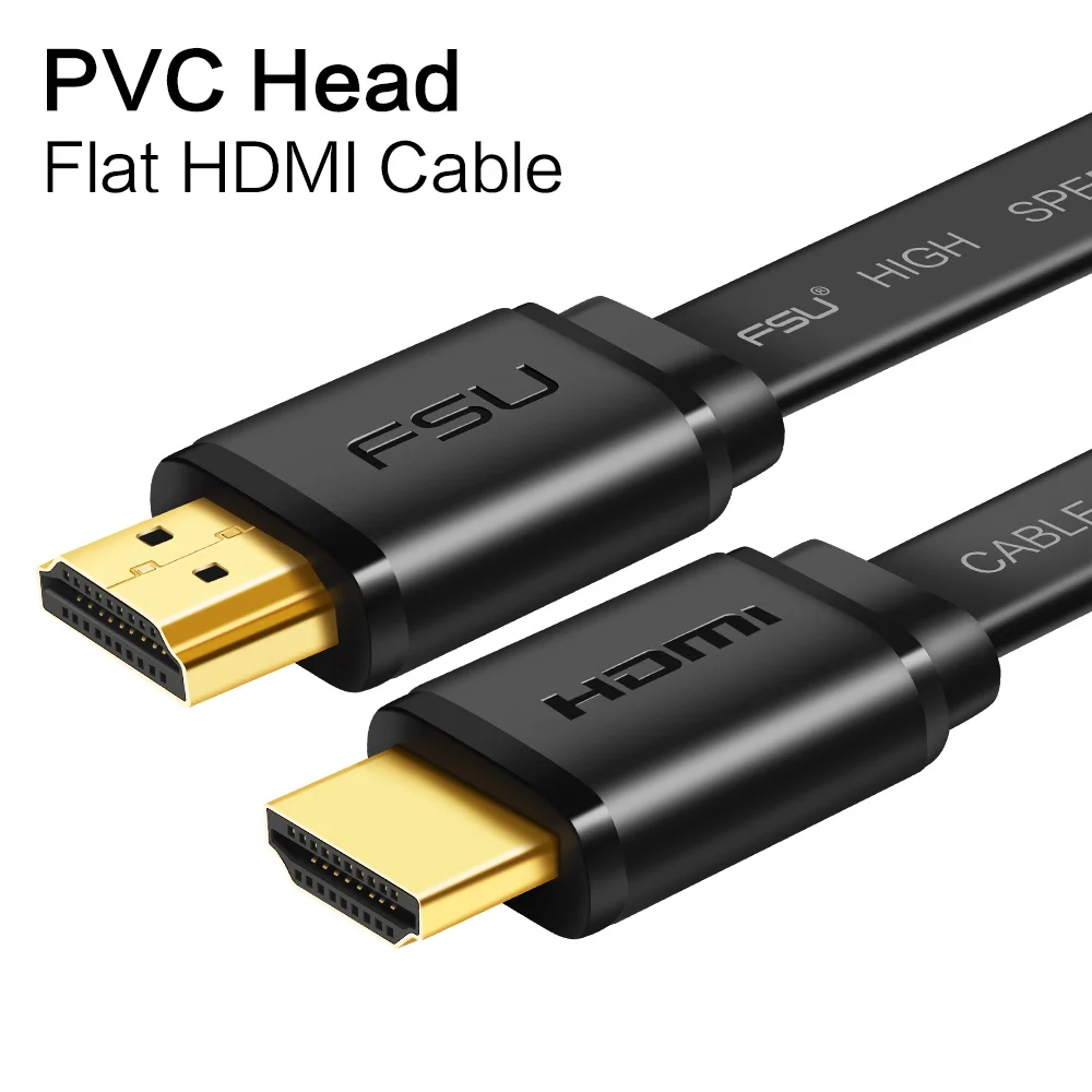 4k pvc flat cable Позолоченная вилка HDMI 2,0 кабель 4K 1080P 3D HDMI к HDMI кабель из цинкового сплава, цинковый сплав 2/3/5/8/10/12 м кабель для PS4 Xbox проектор HDTV компьютера - Цвет: 4k pvc flat cable