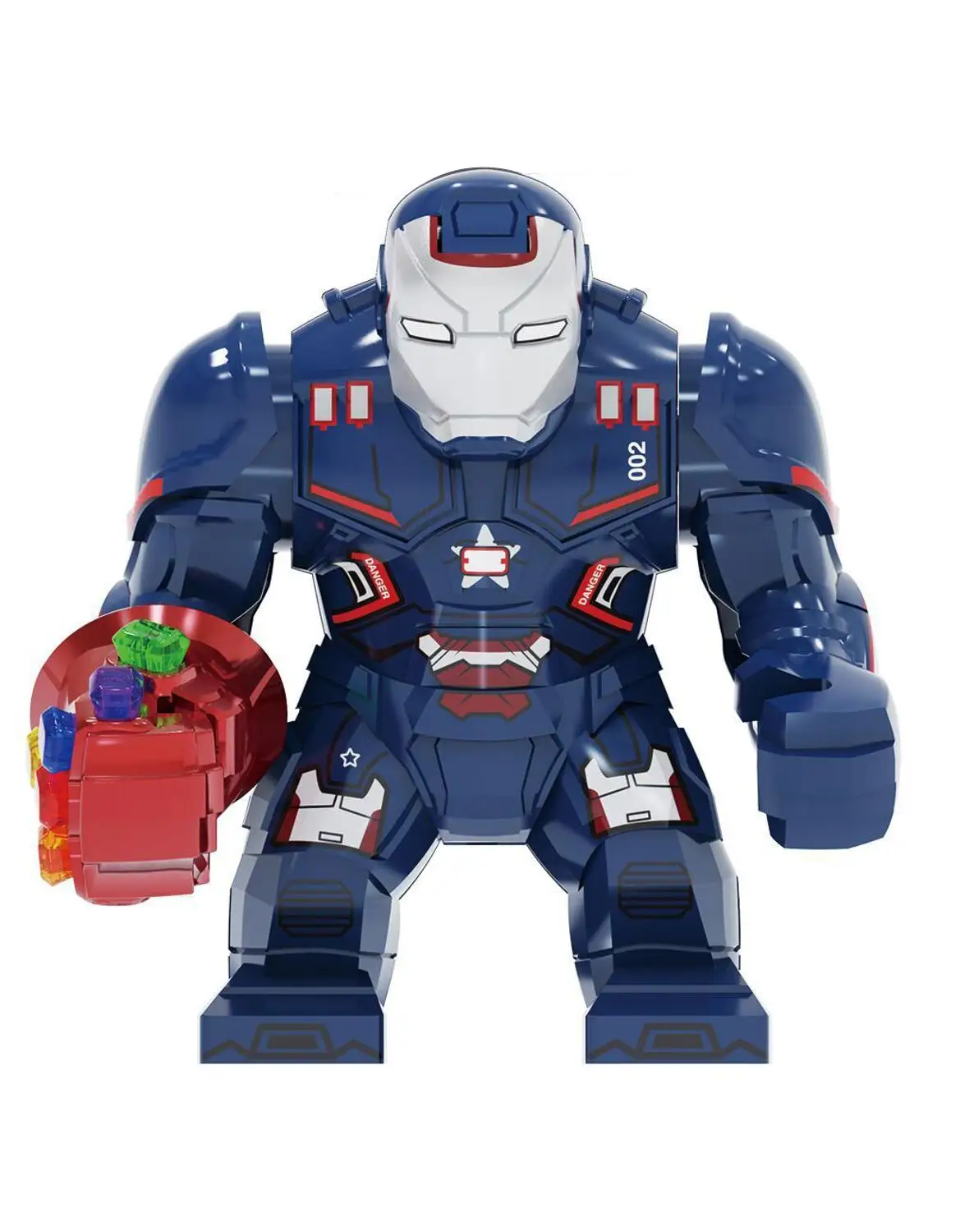 

Assembled Blocks toy Steel Man Mark Gem Gloves Patriot Mechanical Armor Character Statue Model Toy boy/girl toys