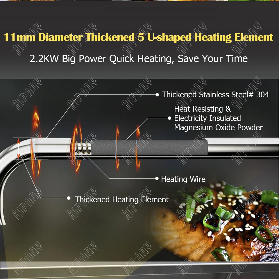 AT936 3-layer electric salamander stainless steel salamander grill commercial hanging salamander oven lift salamander machine