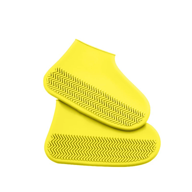 2 шт Многоразовые водонепроницаемые чехлы для обуви, силиконовый чехол унисекс, защита для обуви, непромокаемые сапоги для дома, улицы, дождливые дни, Велоспорт - Цвет: Цвет: желтый