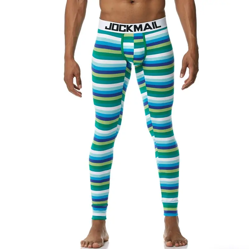 mens long underwear Jockmail Long Johns Mens Fashion Stripe Printing Rainbow Leaf Pattern Thermo Underwear Pants Mens Leggings Thermal UnderPantsNew Thermal Underwear Men Long Johns Hombre Winter Warm Thicken Thermo Underwear Pants Mens Leggings Thermal Pants for Men mens thermal long johns Long Johns