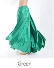green Best Dance Professional Dance Costume Satin Long Skirt Full Skirt Hot 360 Full Circle Satin Long Skirt Swing Dance Decor - Цвет: green