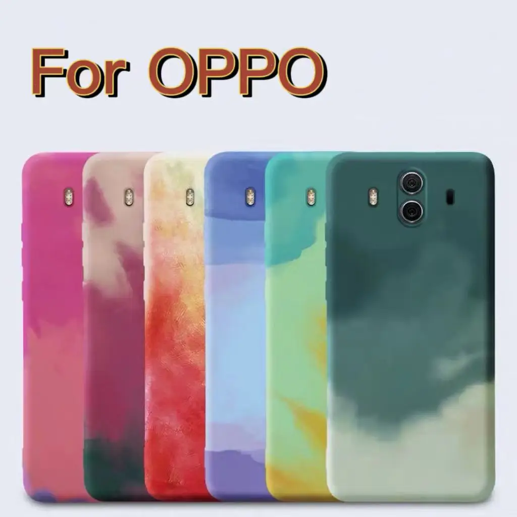 Watercolor Blooming Oil Painting case for For OPPO A52 72 73 91 92s 11X 3S 5S F11 9pro reno4 pro Camera Lens Protective Cover | Мобильные