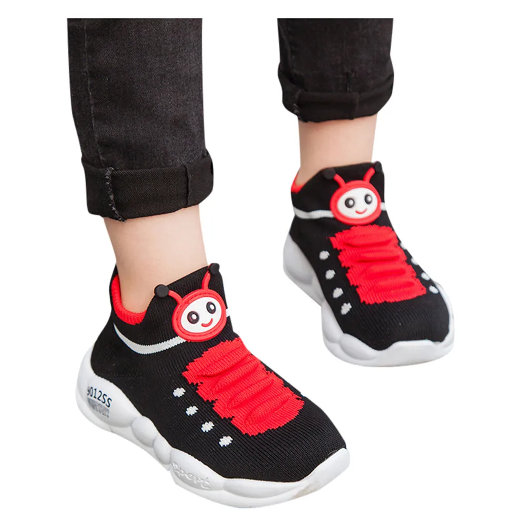 Спортивная эластичная обувь из сетчатого материала для девочек и мальчиков; детские кроссовки для бега с героями мультфильмов