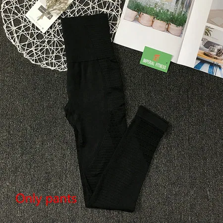 Black pants Комплект из 2 предметов для йоги, Женский бесшовный спортивный костюм с эффектом омбре, спортивная одежда для фитнеса, женская одежда для бега, одежда для спортзала, леггинсы для тренировок - Цвет: Black pants