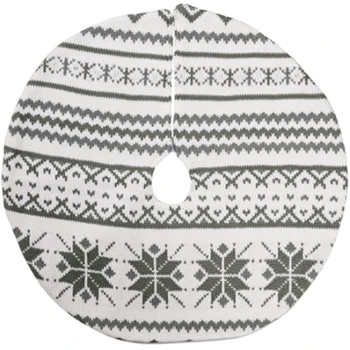 

46CM Knitted Snowflake Tree Skirt Mini Christmas Tree Skirt Tree Bottom Decoration Atmosphere Dress Up Home Decoration