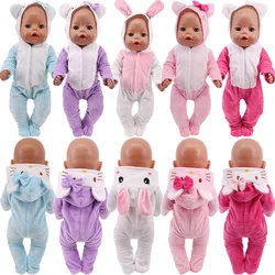 Pyjama de poupée avec nœud d'oreille, 18 pouces, 43CM, américain, vêtements pour nouveau né, accessoires, jouet de génération Nenuco Ropa pour fille 