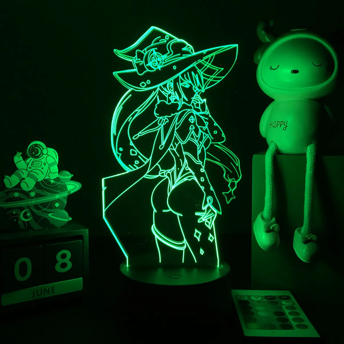 portable night light Game Nightlight Genshin Impact Mona Figure Color Changing Usb Battery Powere Bedside Lamp for Bedroom Decor Gamer Birthday Gifts home depot dinosaur light