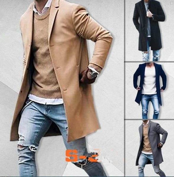 Мужское модное шерстяное пальто осень зима Британский Благородный плащ верхняя одежда приличное пальто с длинным рукавом на пуговицах куртка топ