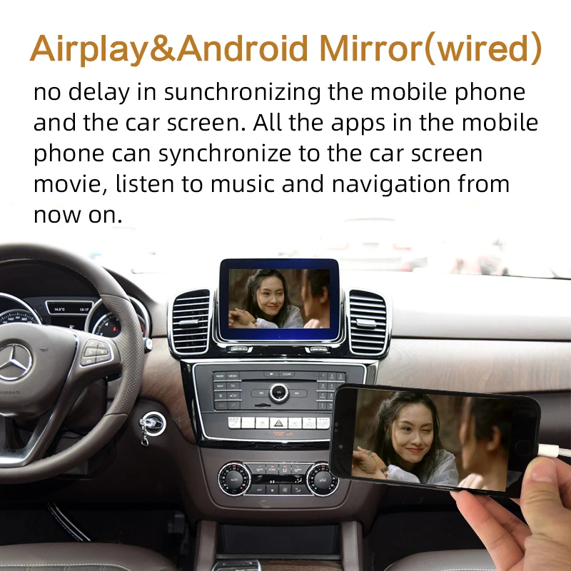 Sinairyu Aftermarket модифицированная для Mercedes беспроводная Apple CarPlay GLE Class W166 C292 15-19 NTG5 автомобильная игра с камерой заднего вида