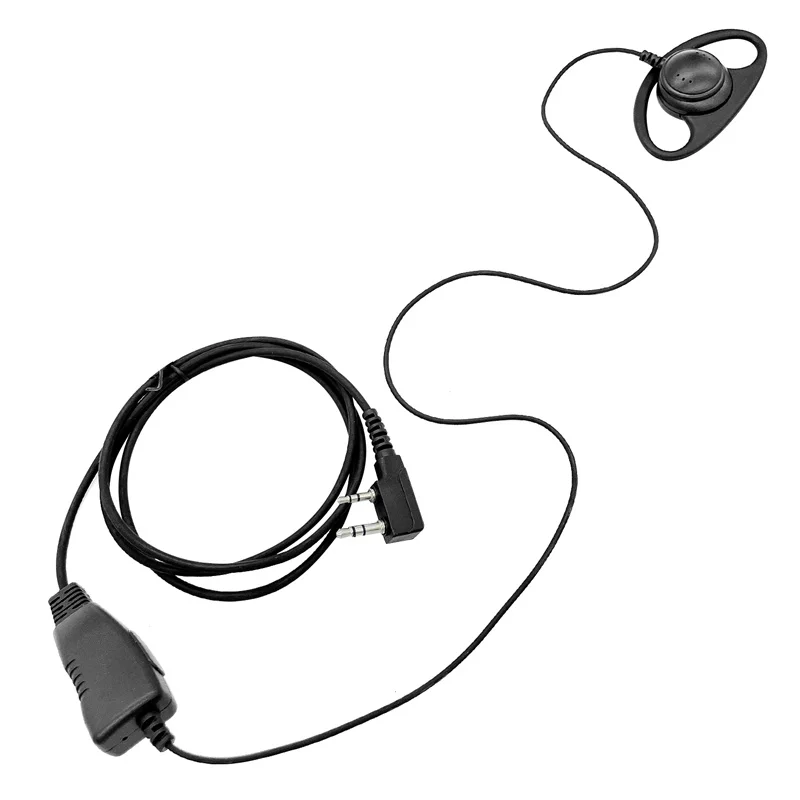 D Shape Earpiece Headset for Kenwood Baofeng, Puxing, Quansheng, Weierwei, Wouxun Radio, 2 Pin