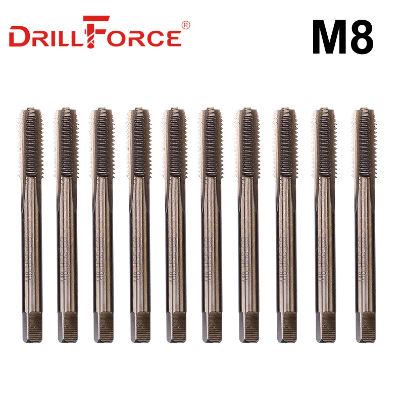 Drillforce 10 шт. M2-M12 Кобальт винтовой кран сверла HSSCO машина краны для металла нержавеющей стали(M2 M2.5 M3 M4 m5 m6 m8 m10 m12