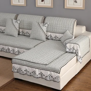 

High quality fashion linen sectional sofa cover Four seasons universal sofa cover couch covers for sofas Lace cushion pillowcase