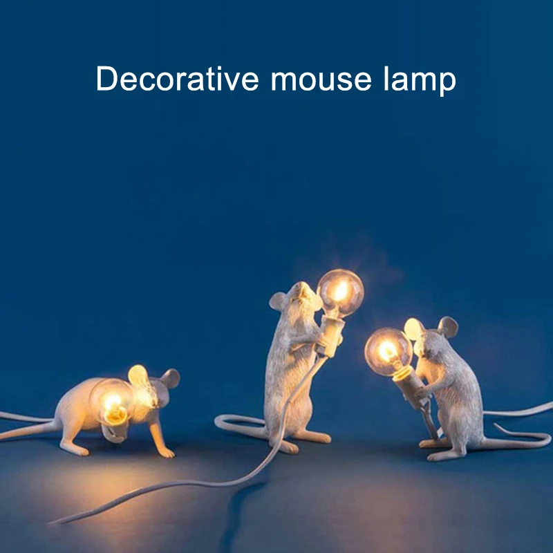 

Newly Table Lamp Mouse Shape Resin Desk Light Bedside Lamp Light Home Room Decor XSD88