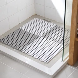 Bathroom Non-slip Carpet PVC 30x30cm Square DIY Stitching Hollow Foot Pad Hotel Shower Room Toilet Household Kitchen Floor Rugs