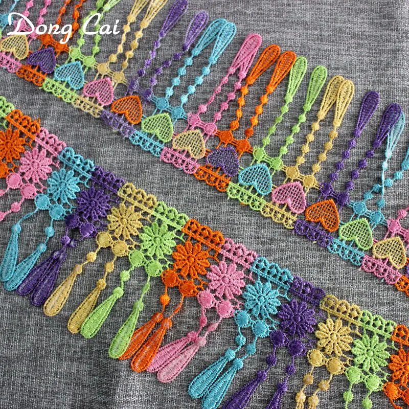 1 yard 11-12CM wide watersoluble Dainty Flowers Daisy Polyester Tassel Lace Trim Embroidered For Sewing Craft Headwear Diy | Дом и сад