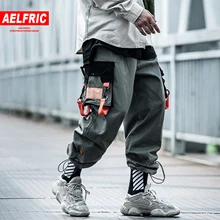 AELFRIC хип-хоп цветные мужские шаровары с карманами, брюки-карго, модная уличная одежда, Харадзюку, повседневные мужские штаны для бега на шнурке