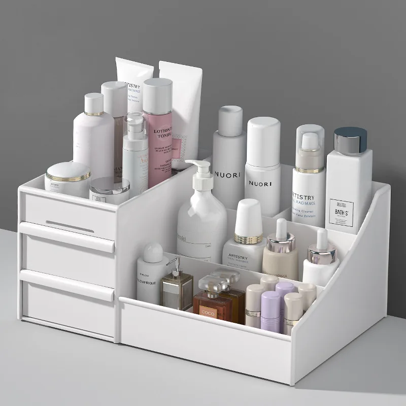Cosmetic Storage Box Dormitory Organizing Box Skincare Case Desktop Dresser  Facemask Lipstick Shelf Plastic Makeup Drawer Box - Makeup Organizers -  AliExpress