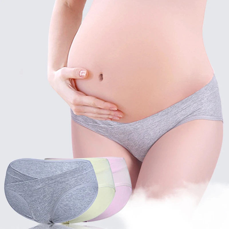 Briefs Lingerie Pregnancy-Underwear Maternity-Panties Cotton Low-Waist V Women for 3pcs