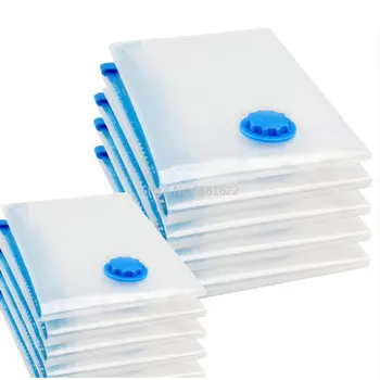 

Vacuum Bag for Clothes with Valve Storage Bag Home Transparent Border Foldable Compressed Organizer Space Saver Seal Packet