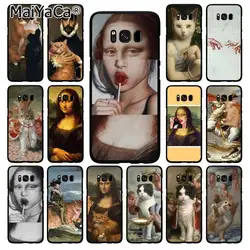 MaiYaCa Leonardo da Vinci Мона Лиза Ангел кошка искусство эстетика краска чехол для телефона samsung S9 S10 Plus S10E S6 S7 S8 S9 S9Plus