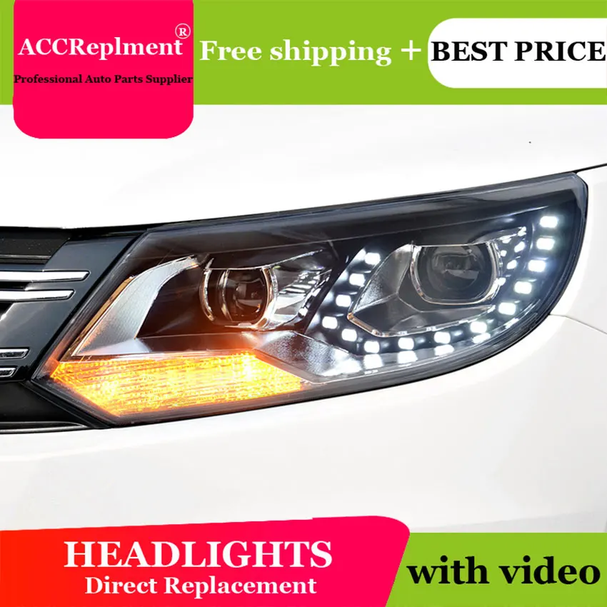 Авто PRO 2013-15 для vw tiguan фары для автомобиля Стайлинг Q5 bi xenon объектив СВЕТОДИОДНЫЙ DRL14 высокая яркость светодиодный Ксенон H7 светодиодный для парковки