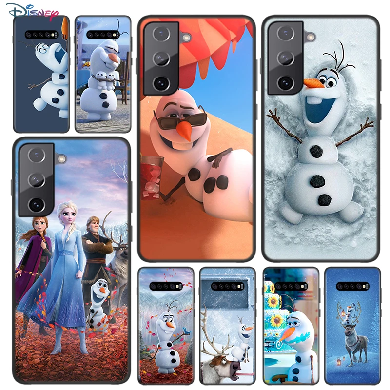 

Olaf Snowman Frozen For Samsung Galaxy S24 S23 S22 S21 S20 Ultra Plus Pro S10 S9 S8 S7 4G 5G Silicone Soft Black Phone Case