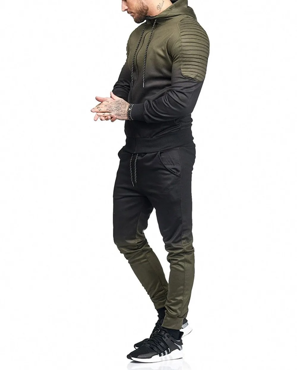 Cheap Spring New Casual Men's Set Tracksuit Outwear Sporting Track Suit European American Male Fitness Long Sleeve Sweatshirts Pants