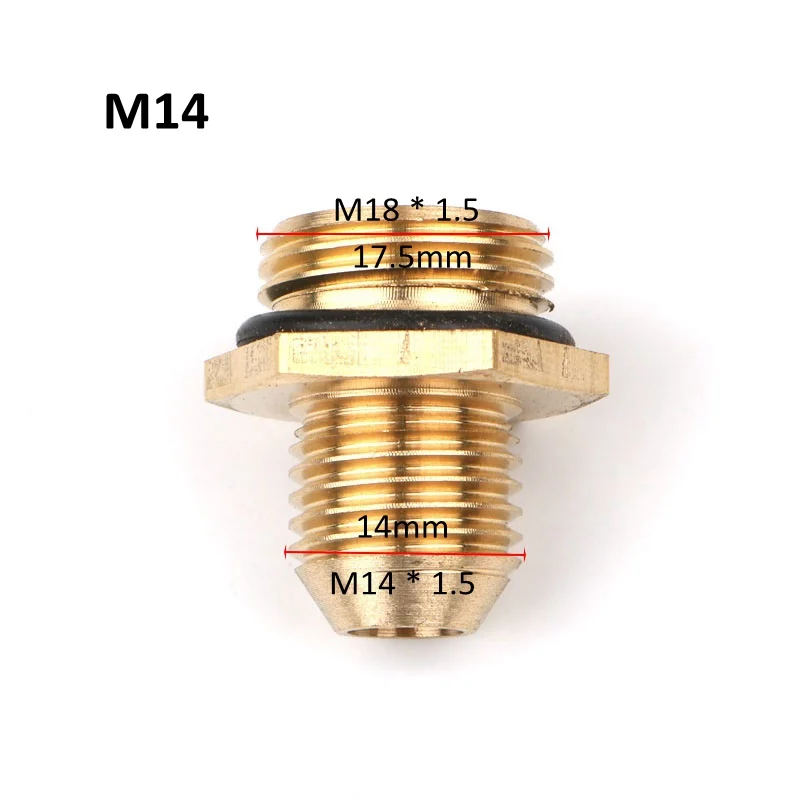 Латунь M18* 1,5 резьба водяной пистолет быстрый разъем пушка мойка для автомобиля адаптер M14 M22 1/" Орошение для сада разъемы - Цвет: M14