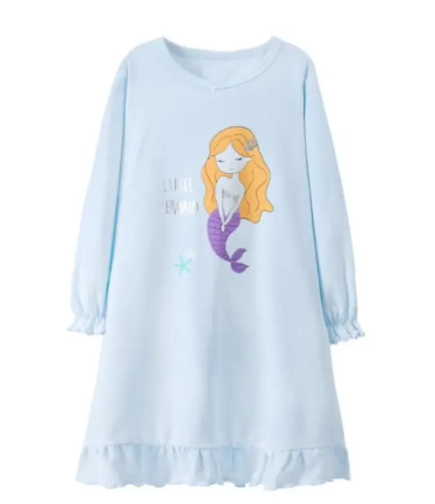 Kids Nightdress Sleepshirts Springs Autumn Girl Princess Sleepshirts Long Sleeve Robe Nightgown Children Sleepwear Loose Pajamas expensive pajama sets	