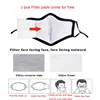 Kpop Cotton Black Mask Mouth Face Mask Anti Dust Mask with 2pcs Activated Carbon Filter Korean facemask Washable Face Mask 6