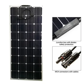 

Factory price portable 12v 100W rollable flexible solar panel with flexible solar cell