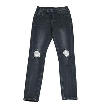 

2020 New Spring Ankle-length Denim Pencil Pants Ladiess Knees Ripped Jeans Ladies Slim Female Trousers