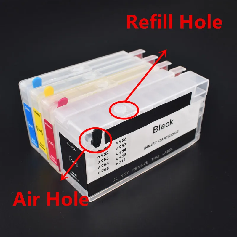 For HP 952 953 954 955 XL refillable ink cartridge For HP Officejet Pro 7740 7730 7720 8710 8715 8718 8719 8740 printer ARC CHIP