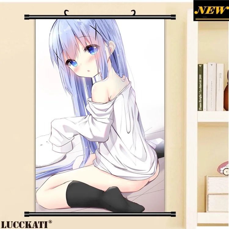 40X60 см, Gochiusa Gochuumon wa Usagi Desu ka Rabbit, сексуальная лоли, мультфильм, аниме картинка, настенная прокрутка, холст, живопись, плакат - Цвет: N