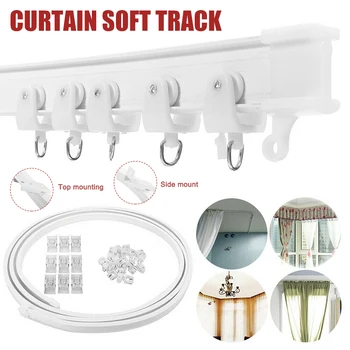 

2/2.5/3/4/5/6M Flexible Cuttable Bendable Curtain Track Rail for Straight Bay Window FAS6