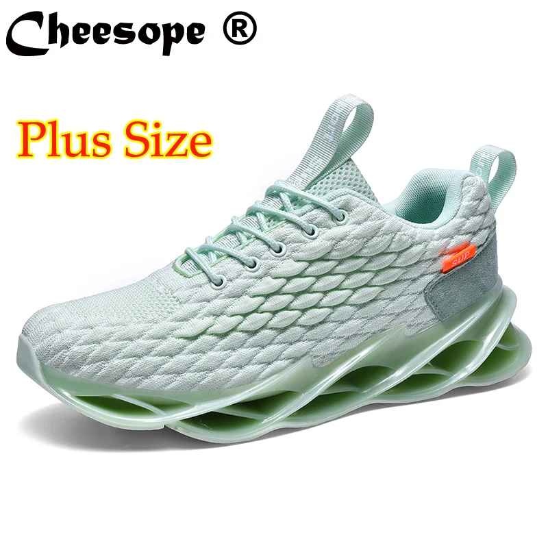 

Plus Size 4 Colors Fish Scale Flyknit Mens Casual Shoes Men Sneakers Men Trend Luxury Shark Sports Fitness Brand Blue Shoes