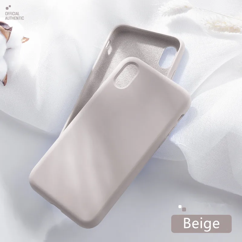 Официальный жидкий силиконовый чехол для iphone 11 Pro X XS MAX XR 7 8 6 S 6 S Plus чехол для телефона гелевый резиновый защитный чехол - Цвет: Бежевый