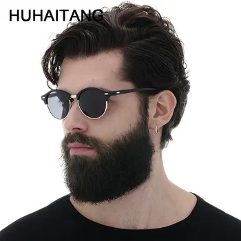 

HUHAITANG Vintage Round Sunglasses Men Luxury Brand Classic Rivets Women Sun Glasses Designer Outdoor Mirror Sunglass Mens