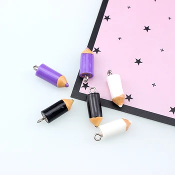 

10pcs Cute Korean Resin Creative Pencil Fun Statement Earrings For Women Material Pendant Diy For Jewelry Making Accessories