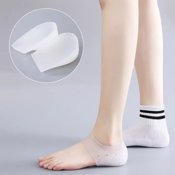 

1pair Multifunctional Combination Invisible Inner Heightened Insole Heel Pad Half Pad Transparent Silica Gel Bionic Insole