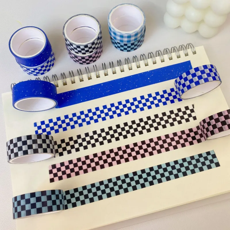 

15mm*30mm Color Grid Pattern Washi Tape Set Masking Tape Journaling Supplies Washy Tape Organizer Washitape Sticker Scrapbook