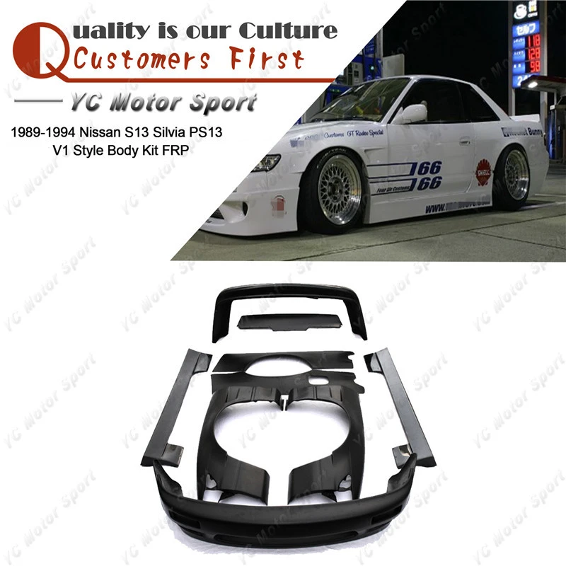 Frp Fiber Glass Bodykit Fit For 19 1994 S13 Silvia Ps13 Body Kit Rb V1 Style Bumper Fender Side Skirt Spoiler Wing Rocket Bunny Bodykit Wing Wingwing Spoiler Aliexpress