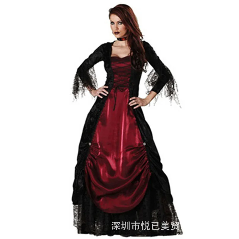 

Halloween Cosplay Witch-Vampire Bride Gothic Women's Count Service Queen Dress Uniform DS Costume
