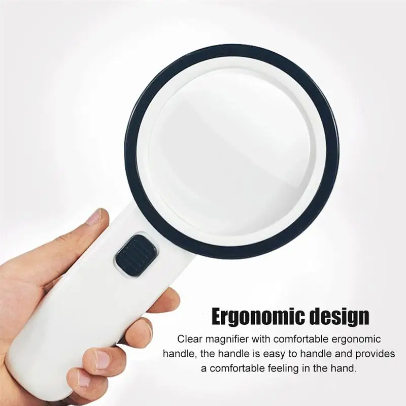 1pcs 30X 12LED Lights High Magnification Magnifying Glass Double Lens Upgraded Magnifier Lamp | Инструменты